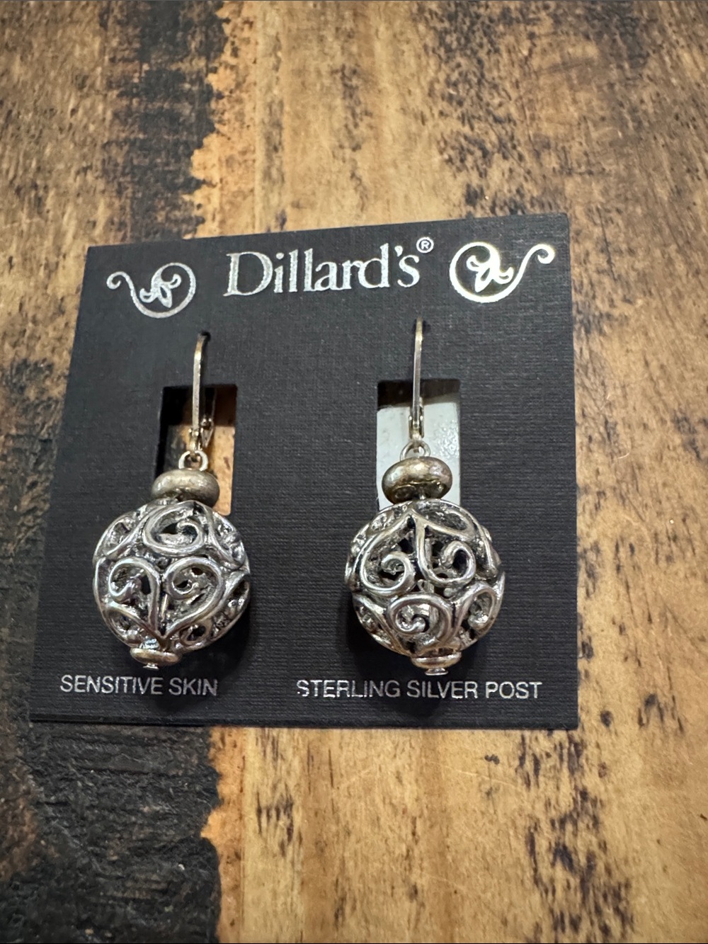 Silver Filigree Drop Earrings - Sterling post